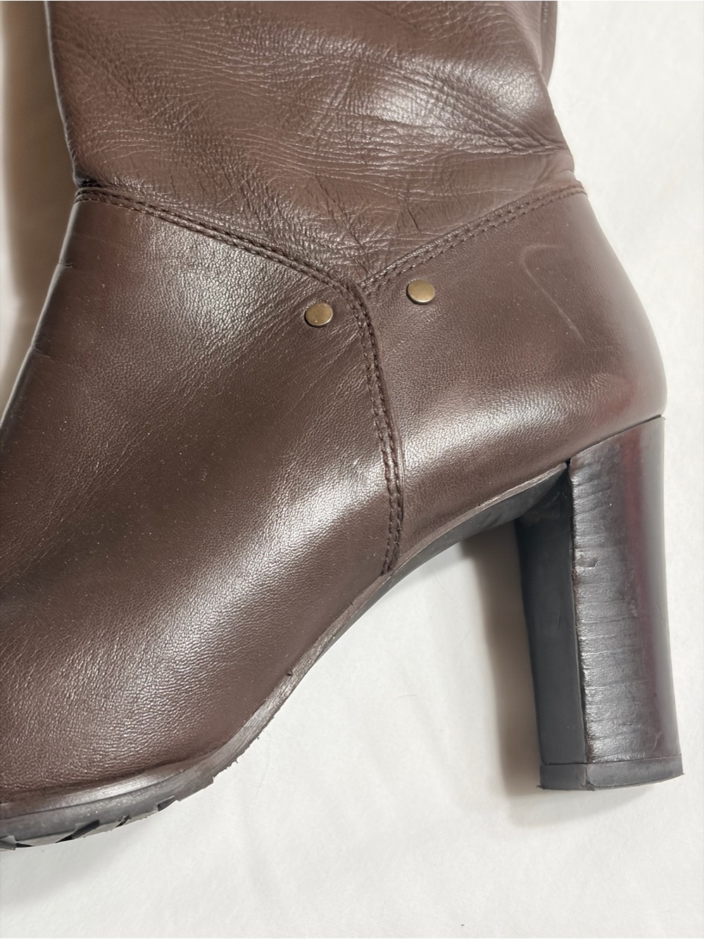 Stuart Weitzman Brown Leather Side Zippered Heeled 2 " Boots - Picture 11 of 15